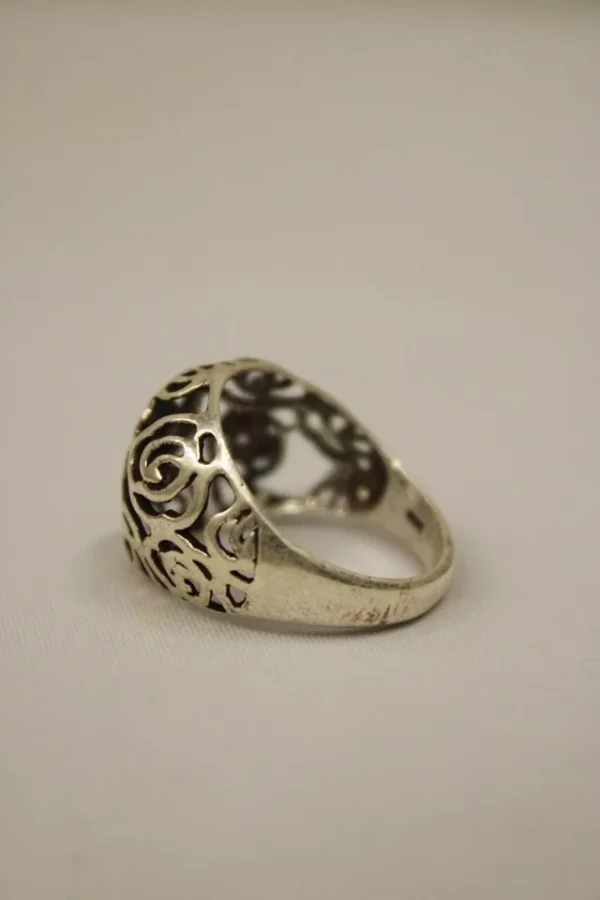 Sterling Silver Vintage Open Swirl Band Ring - Image 4