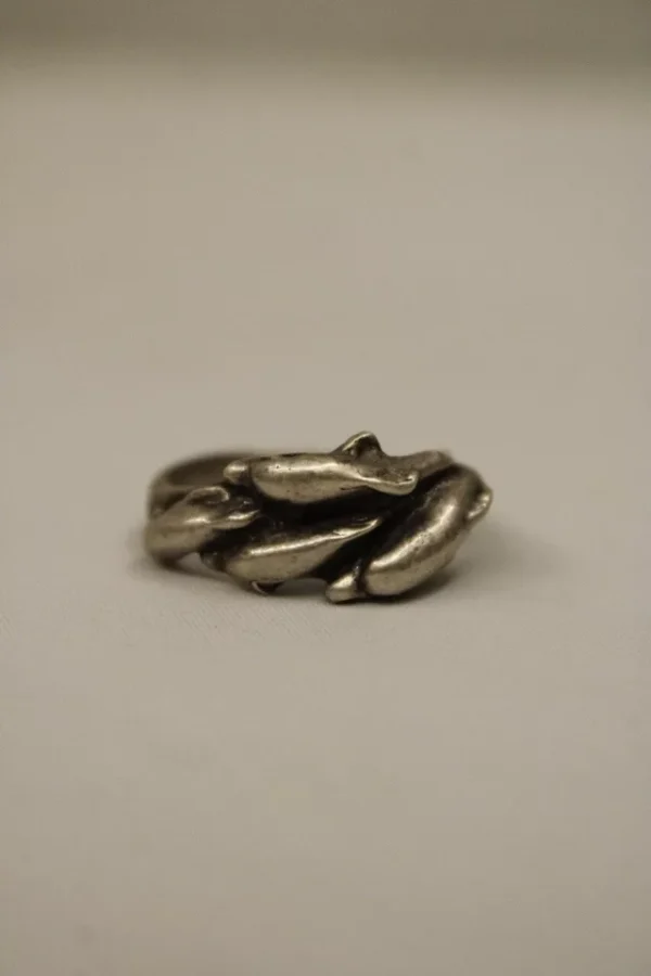 Sterling SIlver Ring, Engraved Dolphins, Gift for Loved Ones, Women - Image 2