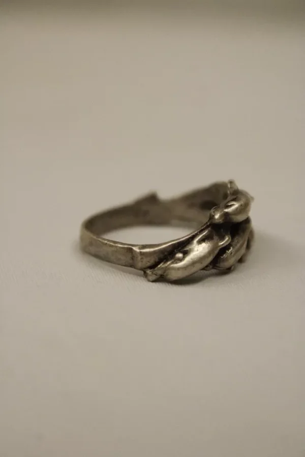 Sterling SIlver Ring, Engraved Dolphins, Gift for Loved Ones, Women - Image 3