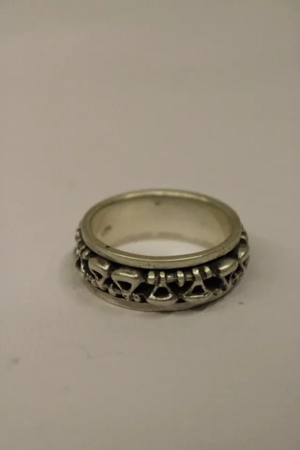 Sterling Spinning Silver Ring With Engravings, Gift For Men and Women