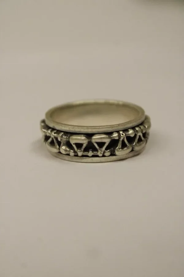 Sterling Spinning Silver Ring With Engravings, Gift For Men and Women - Image 2