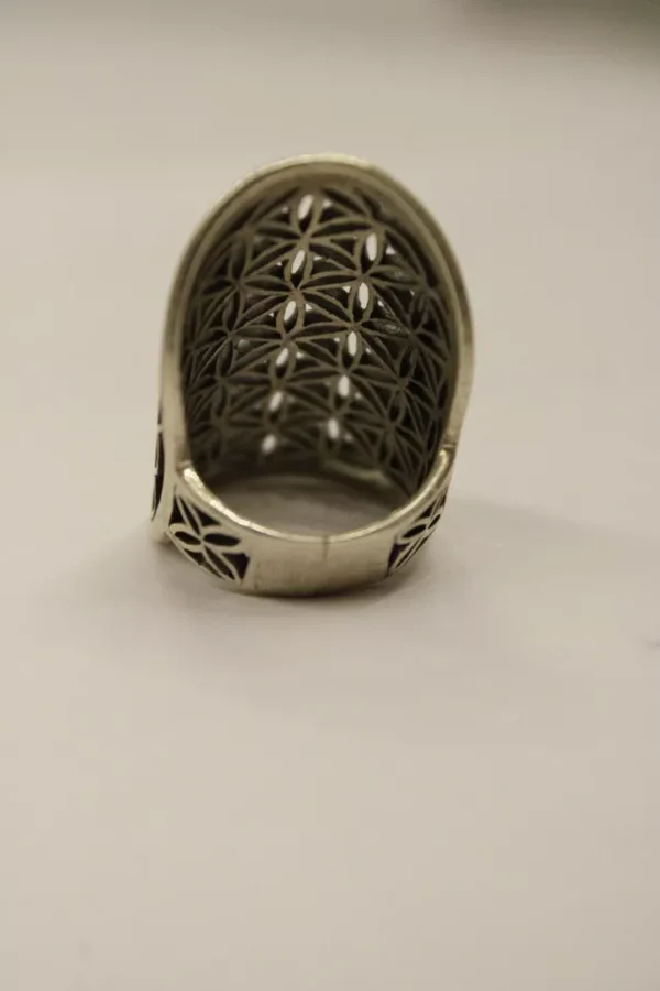 Sterling Silver Flower of Life Ring For Women - Image 2