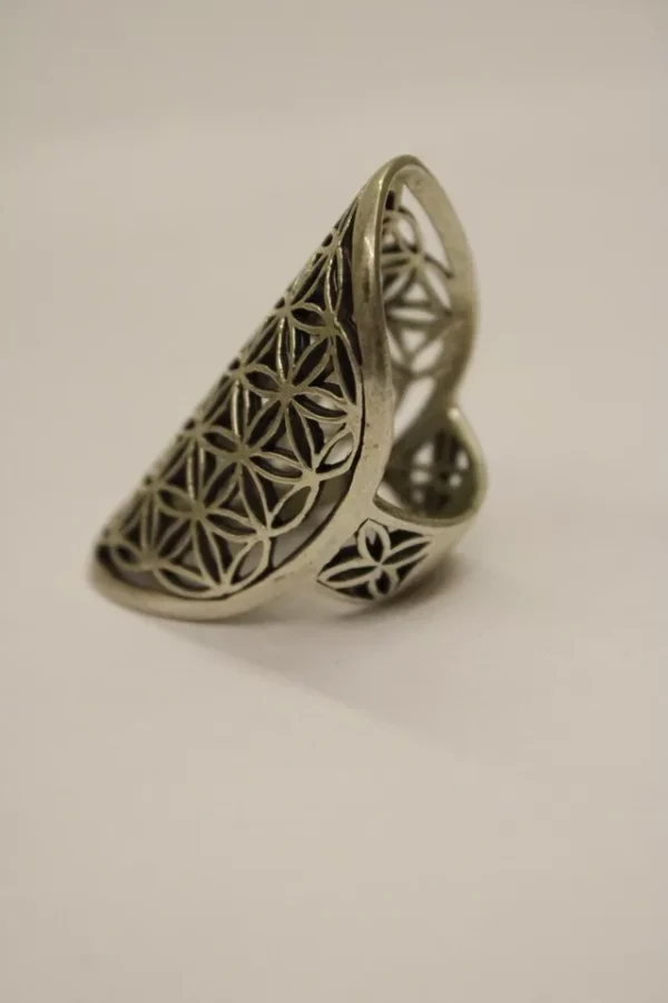 Sterling Silver Flower of Life Ring For Women - Image 3