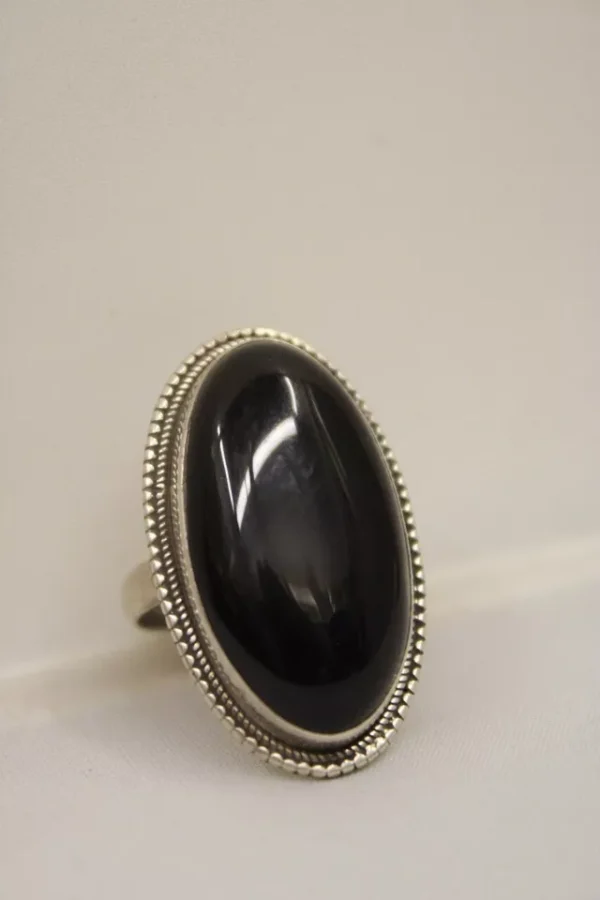 Black Onyx Ring,Boho Ring, Sterling Silver Ring For Women - Image 3